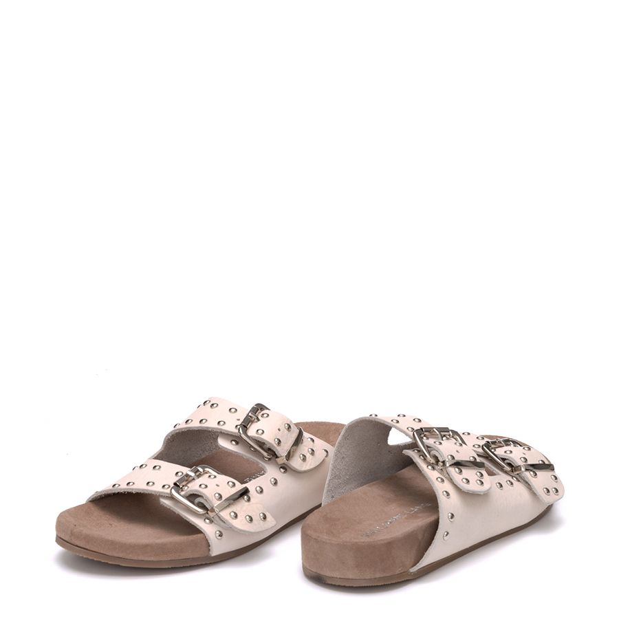 LEATHER FLAT SANDALS 71644007