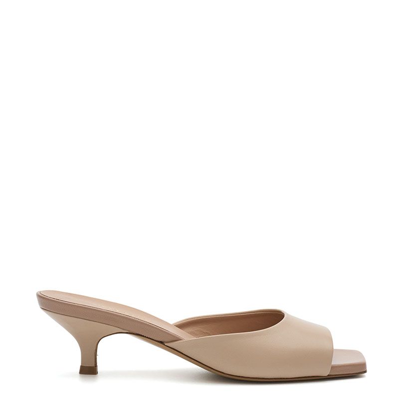 LEATHER MID-HEEL MULES 400457