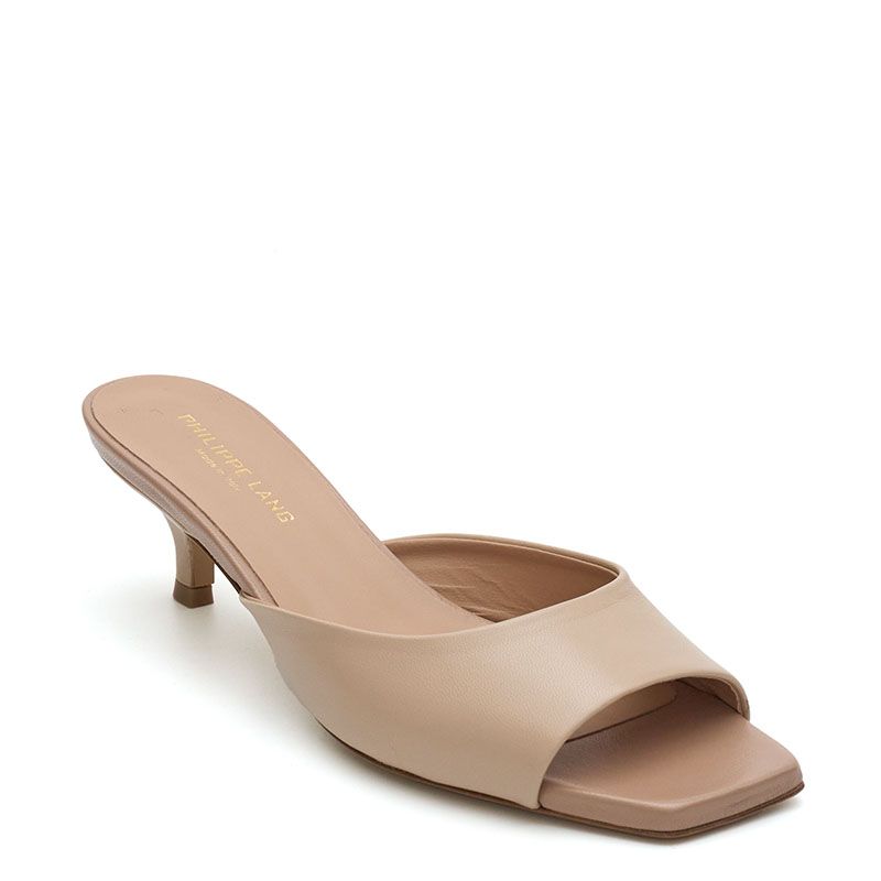 LEATHER MID-HEEL MULES 400457