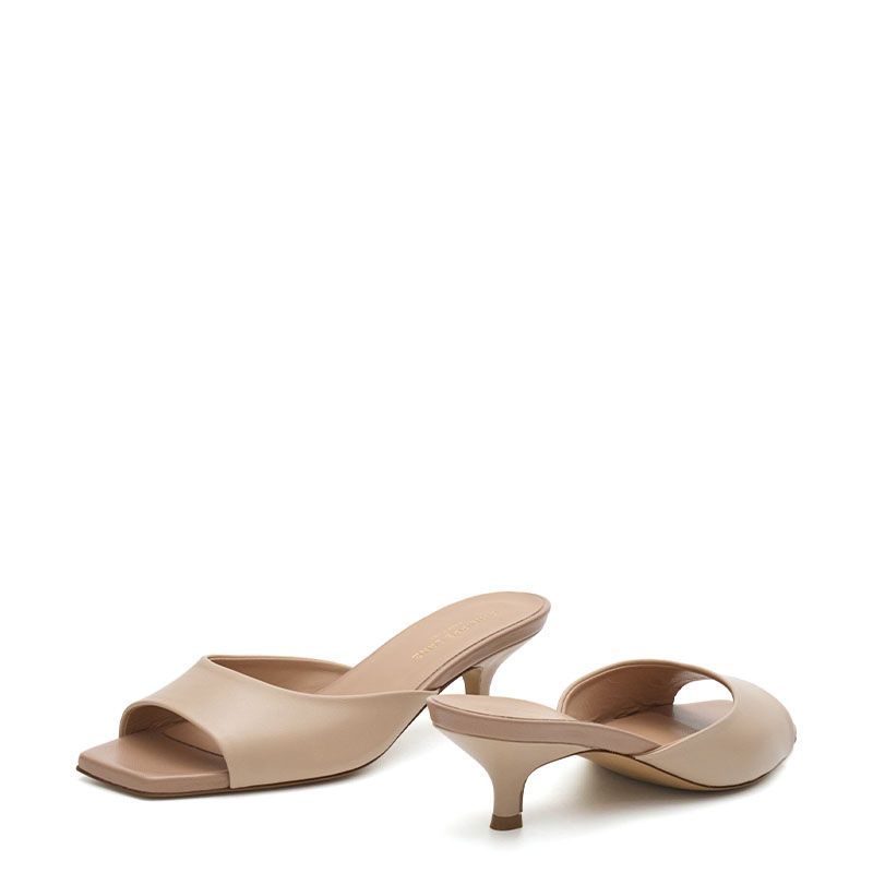 LEATHER MID-HEEL MULES 400457