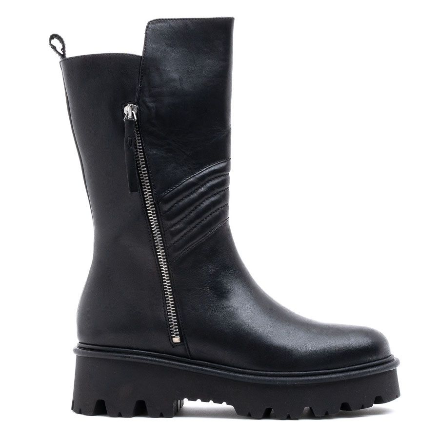 LEATHER BIKER BOOTS