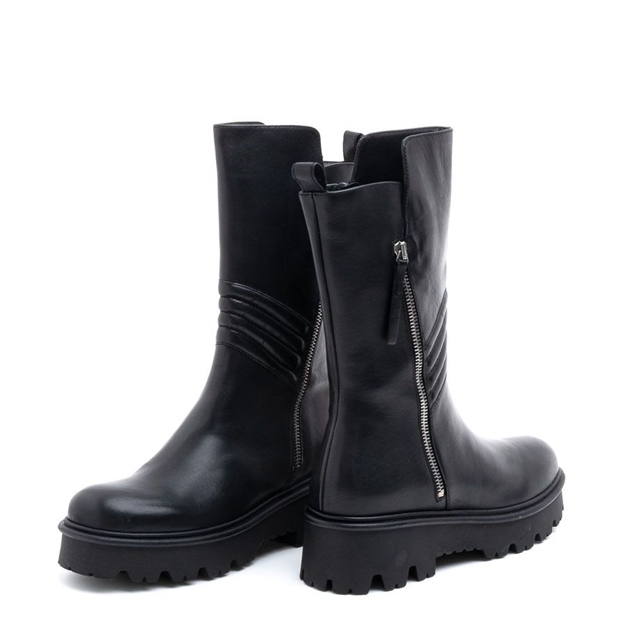 LEATHER BIKER BOOTS