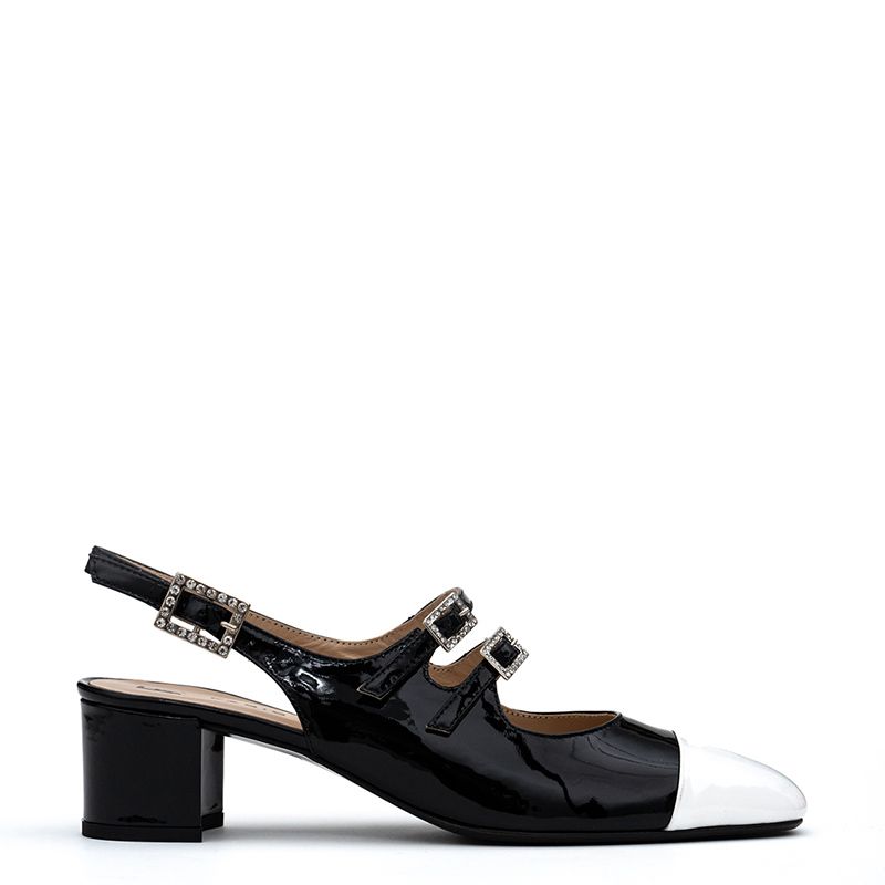 SLINGBACK PATENT LEATHER PUMPS 6580