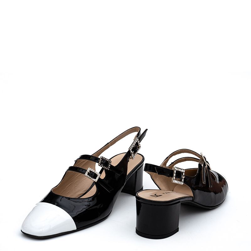 SLINGBACK PATENT LEATHER PUMPS 6580