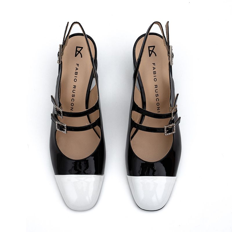SLINGBACK PATENT LEATHER PUMPS 6580