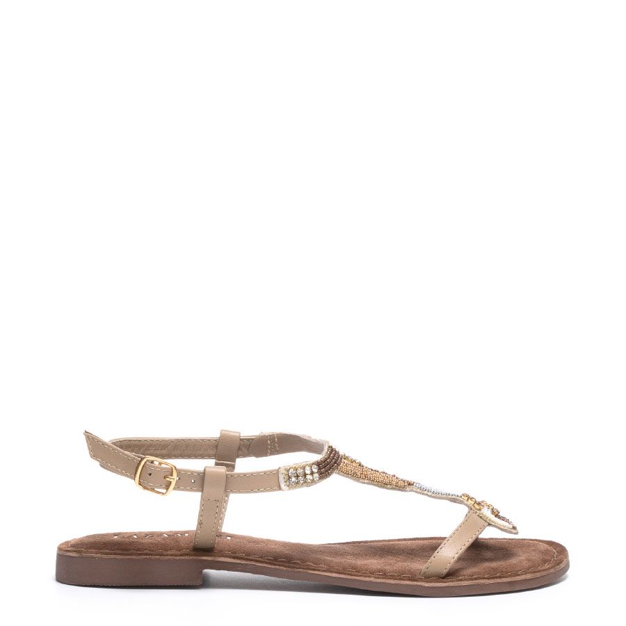 LEATHER FLAT SANDALS