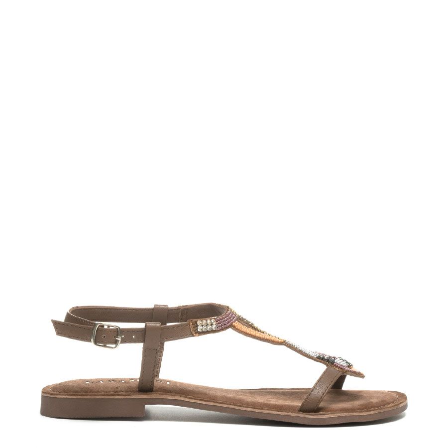 LEATHER FLAT SANDALS