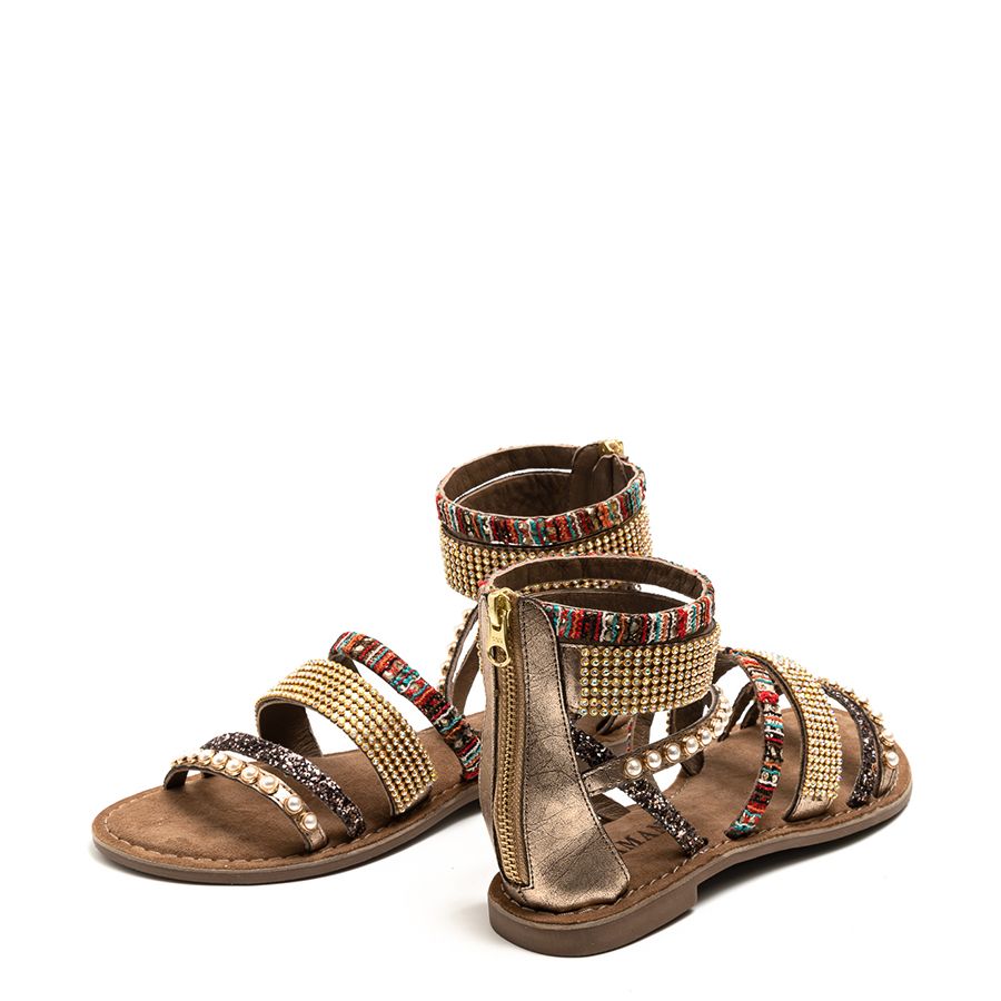 LEATHER FLAT SANDALS