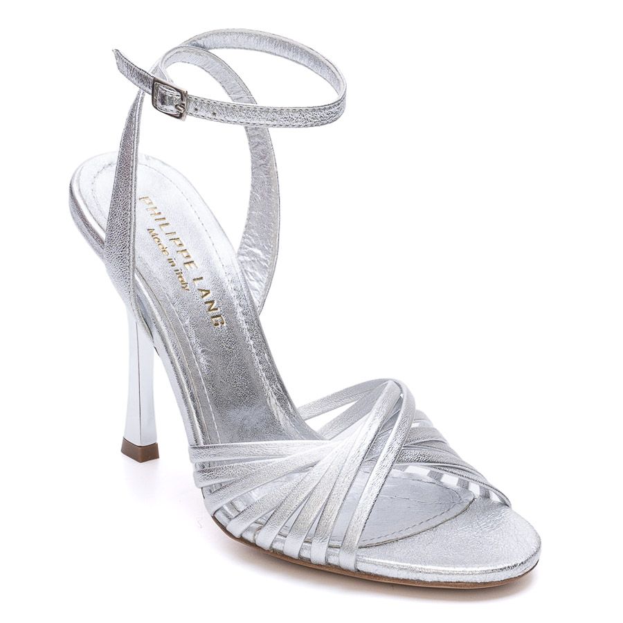 METALLIC LEATHER SANDALS 391850