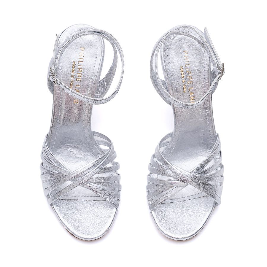 METALLIC LEATHER SANDALS 391850