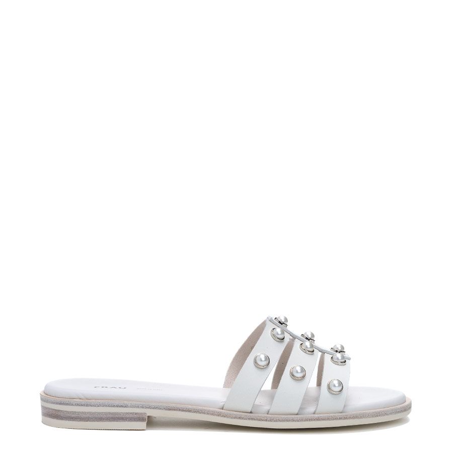 LEATHER FLAT SLIDES 86P3