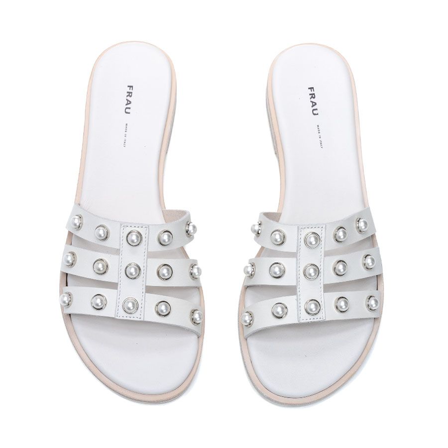 LEATHER FLAT SLIDES 86P3