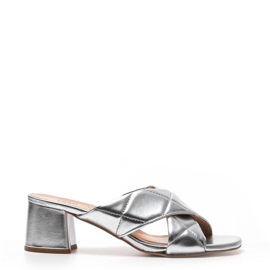LEATHER MID HEEL MULES