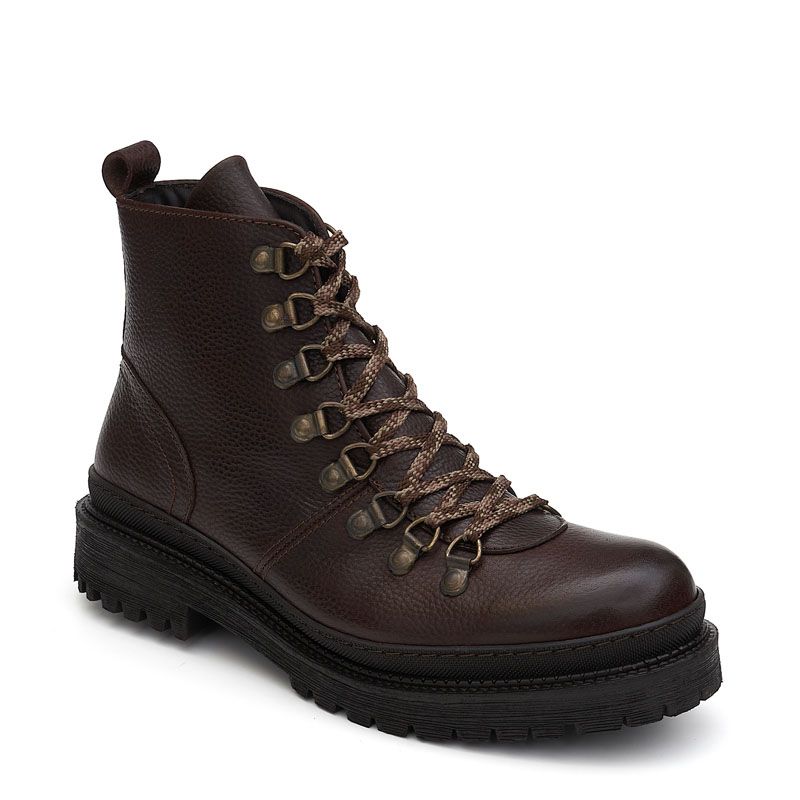 LEATHER LACE UP ANKLE BOOTS