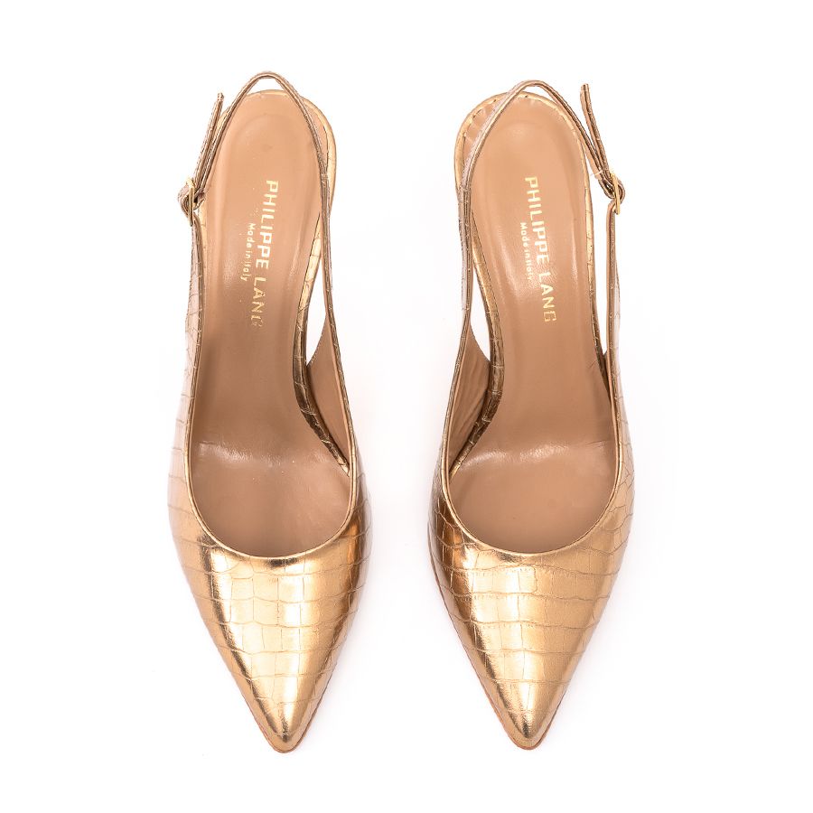METALLIC LEATHER POINTED PUMPS