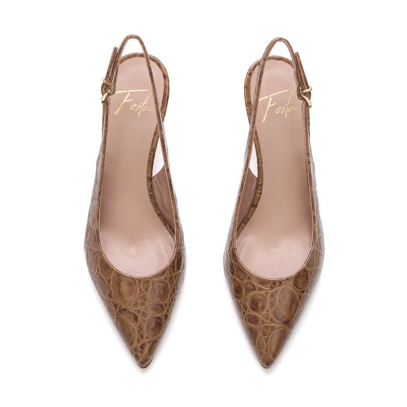 SLINGBACK ΔΕΡΜΑΤΙΝΕΣ ΓΟΒΕΣ BRUNY