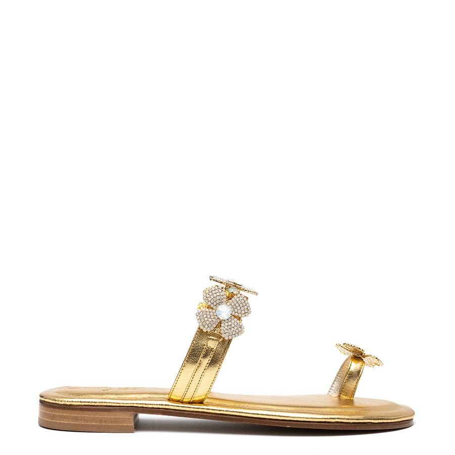 EMBELLISHED LEATHER SANDALS GE11