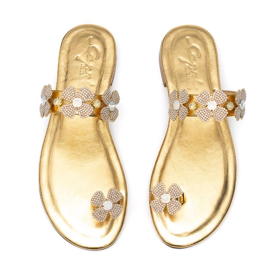 EMBELLISHED LEATHER SANDALS GE11