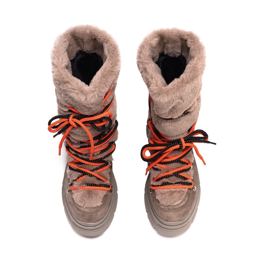 SUEDE & FUR ANKLE BOOTS