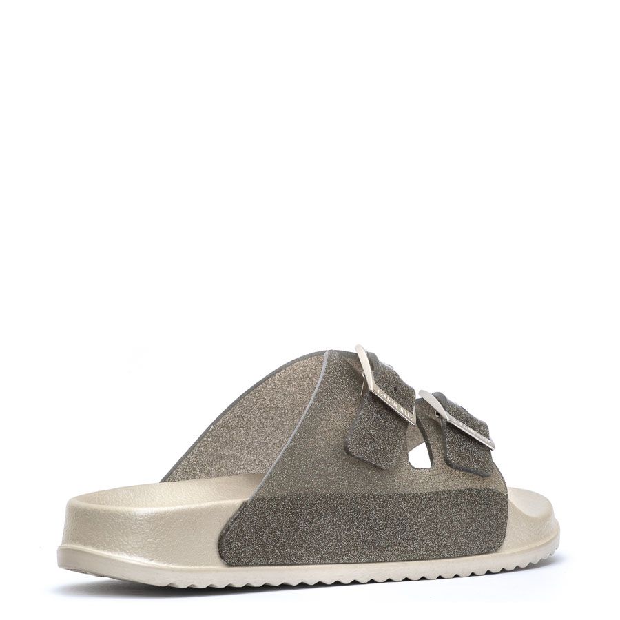 GLITTERED SLIDE SANDALS