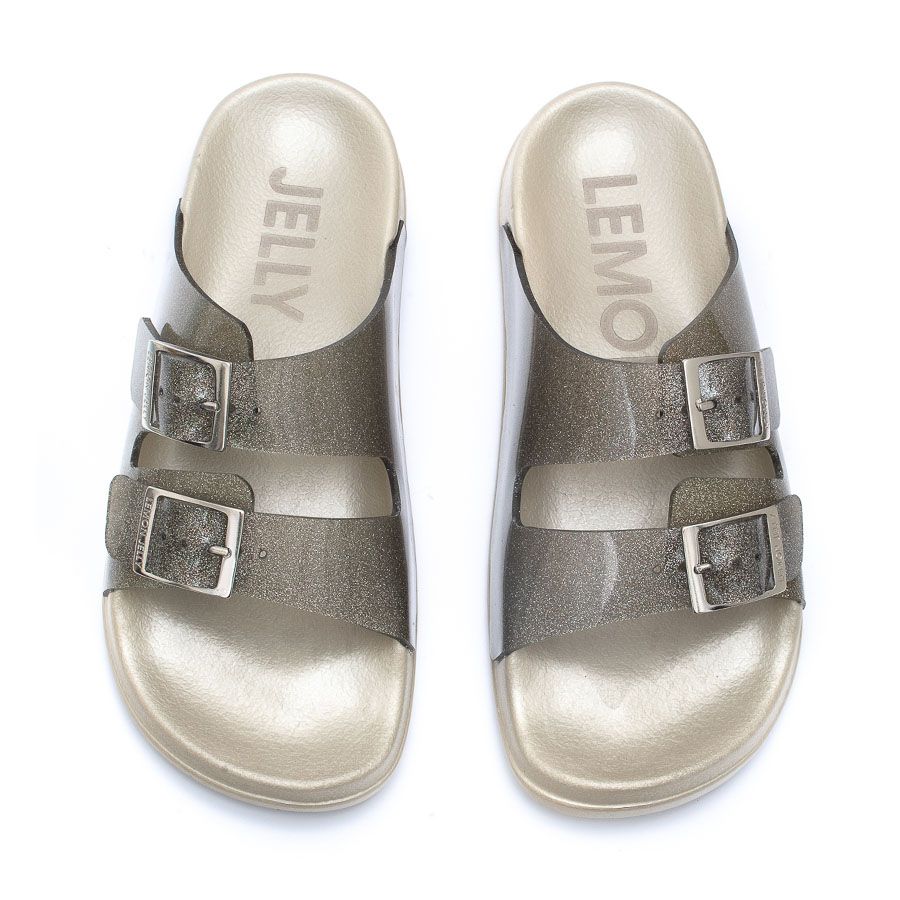 GLITTERED SLIDE SANDALS