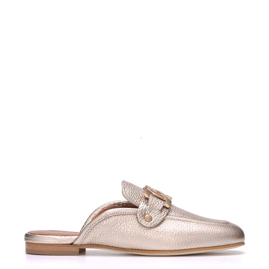 LEATHER FLAT MULES MARTINA