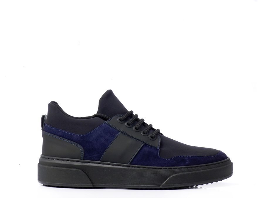 SNEAKERS ΑΠΟ ΔΕΡΜΑ ΚΑΙ ΥΦΑΣΜΑ 070F111A/NAVY