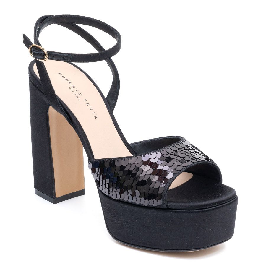 SATIN SEQUINED SANDALS STEX